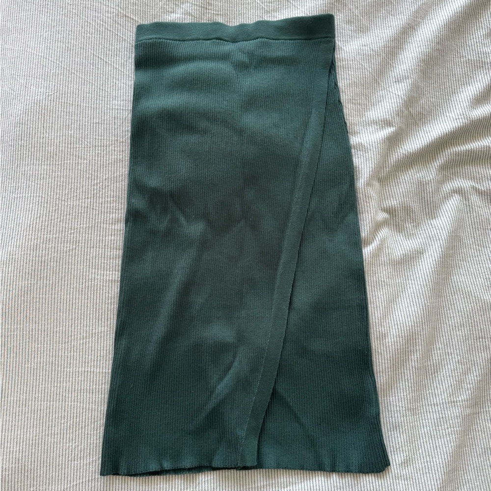 Emerald green bodycon wrap skirt